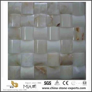 Beli ONIKS prirodni mozaik kamen za kuhinju sprat pločice