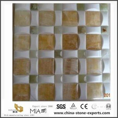 DIY mozaik mermerna kamene pločice na podu kupatila i zid dizajn