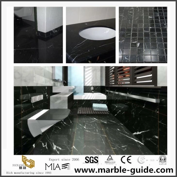 China Black Nero Marquina Marble Slabs For Building Tiles