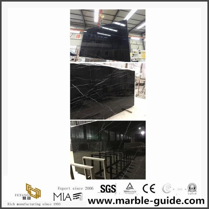 China Black Nero Marquina Marble Slabs For Building Tiles