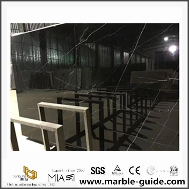 China Black Nero Marquina Marble Slabs For Building Tiles