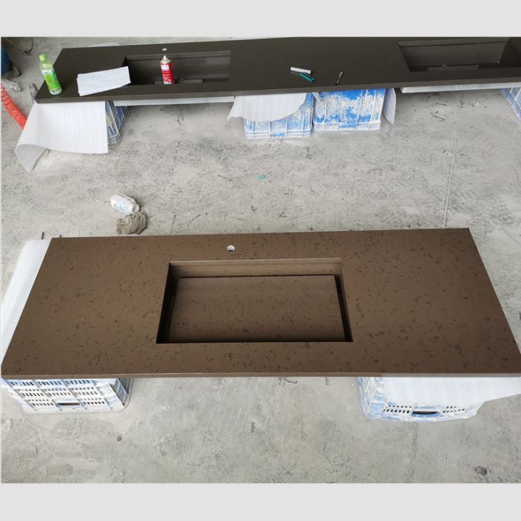 Brown Quartz Countertops For Bathroom Design