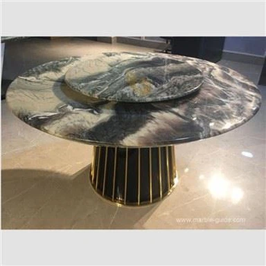 Луксузни пејзажни љубичасти мермер за трпезаријски сто